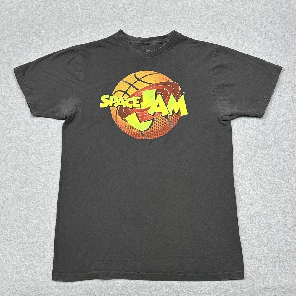 Space Jam Shirt Mens Large Black Graphic Tee Movie Looney Tunes Warner Bros